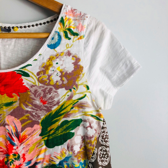 ❌sold❌ Anthro Little Yellow Elysia Floral Tee - Picture 2 of 5